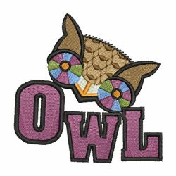 Folk Art Owls 01 machine embroidery designs