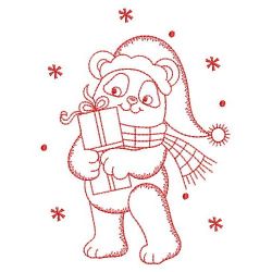 Redwork Christmas Bear 01(Lg) machine embroidery designs