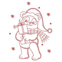 Redwork Christmas Bear 01(Md) machine embroidery designs