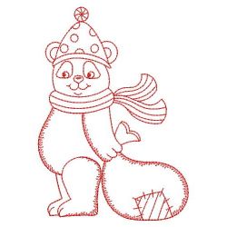 Redwork Christmas Bear 03(Md) machine embroidery designs