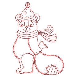 Redwork Christmas Bear 03(Sm) machine embroidery designs