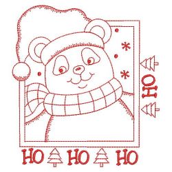 Redwork Christmas Bear 04(Md) machine embroidery designs