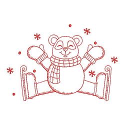 Redwork Christmas Bear 05(Md) machine embroidery designs