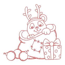 Redwork Christmas Bear 06(Md) machine embroidery designs