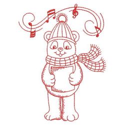Redwork Christmas Bear 07(Md) machine embroidery designs