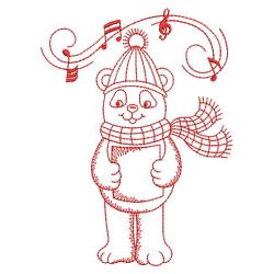 Redwork Christmas Bear 07(Lg) machine embroidery designs