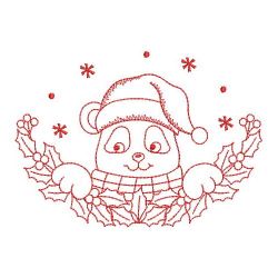 Redwork Christmas Bear 08(Md) machine embroidery designs