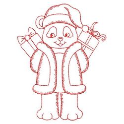 Redwork Christmas Bear 09(Md) machine embroidery designs