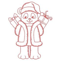 Redwork Christmas Bear 09(Sm) machine embroidery designs