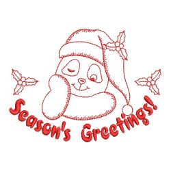 Redwork Christmas Bear 10(Md) machine embroidery designs