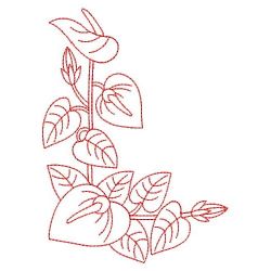 Redwork Beautiful Anthurium 04(Sm) machine embroidery designs