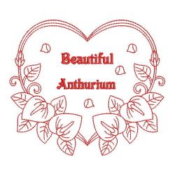 Redwork Beautiful Anthurium 05(Md) machine embroidery designs