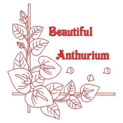 Redwork Beautiful Anthurium 06(Sm) machine embroidery designs