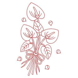 Redwork Beautiful Anthurium 07(Lg) machine embroidery designs