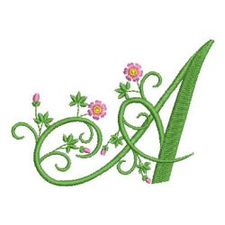 Spring Alphabets 01 machine embroidery designs