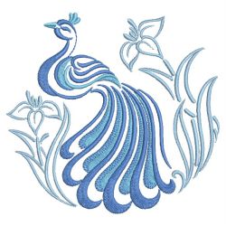 Blue Peacocks 02 machine embroidery designs