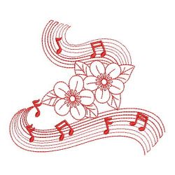 Redwork Flower Notes 05(Sm) machine embroidery designs