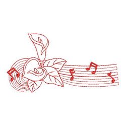 Redwork Flower Notes 06(Md) machine embroidery designs