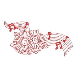 Redwork Flower Notes 07(Lg) machine embroidery designs