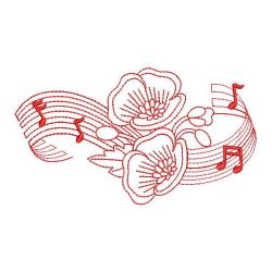 Redwork Flower Notes 08(Lg) machine embroidery designs
