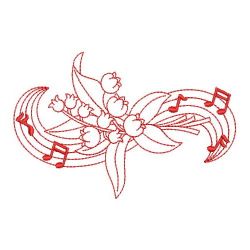 Redwork Flower Notes 10(Lg) machine embroidery designs