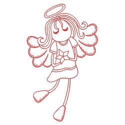 Redwork Little Angel Girl 02(Md) machine embroidery designs
