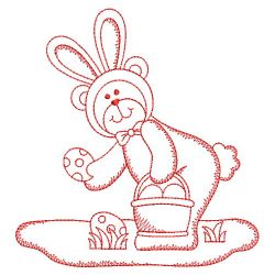 Redwork Easter Bear 02(Md) machine embroidery designs