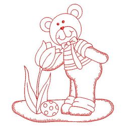 Redwork Easter Bear 05(Sm)