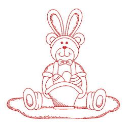 Redwork Easter Bear 06(Md) machine embroidery designs