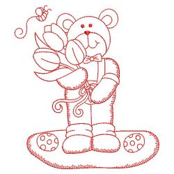 Redwork Easter Bear 07(Sm) machine embroidery designs