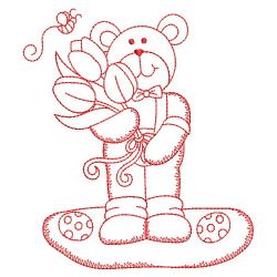 Redwork Easter Bear 07(Lg)