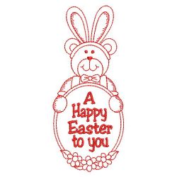 Redwork Easter Bear 08(Sm) machine embroidery designs