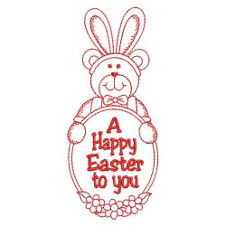 Redwork Easter Bear 08(Md) machine embroidery designs