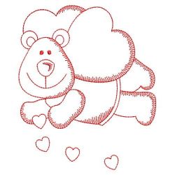 Redwork Valentine Bear 04(Sm)