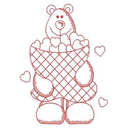 Redwork Valentine Bear 06(Md) machine embroidery designs