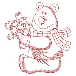 Redwork Valentine Bear 07(Md) machine embroidery designs