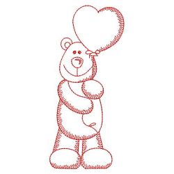 Redwork Valentine Bear 08(Sm)