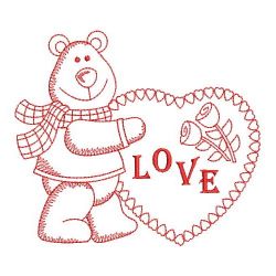 Redwork Valentine Bear 09(Md) machine embroidery designs