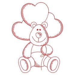 Redwork Valentine Bear 10(Lg) machine embroidery designs