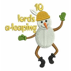 12 Days of Christmas 10 machine embroidery designs