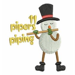 12 Days of Christmas 11 machine embroidery designs