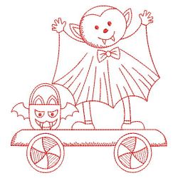 Redwork Halloween Train 05(Md) machine embroidery designs