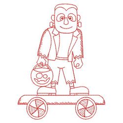 Redwork Halloween Train 09(Md) machine embroidery designs