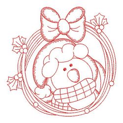 Redwork Cute Christmas Penguin 02(Lg) machine embroidery designs