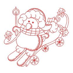 Redwork Cute Christmas Penguin 05(Sm) machine embroidery designs