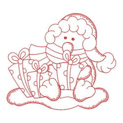 Redwork Cute Christmas Penguin 06(Md) machine embroidery designs