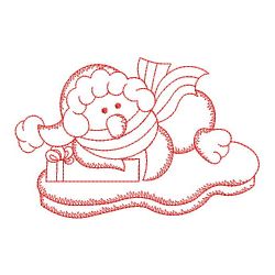 Redwork Cute Christmas Penguin 07(Md) machine embroidery designs