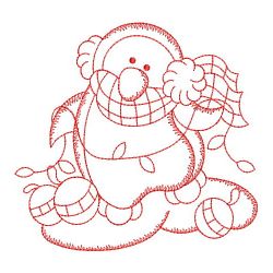 Redwork Cute Christmas Penguin 08(Sm) machine embroidery designs