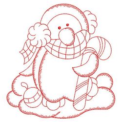 Redwork Cute Christmas Penguin 10(Sm) machine embroidery designs