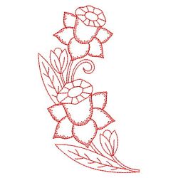 Redwork Assorted Flowers 04(Sm) machine embroidery designs